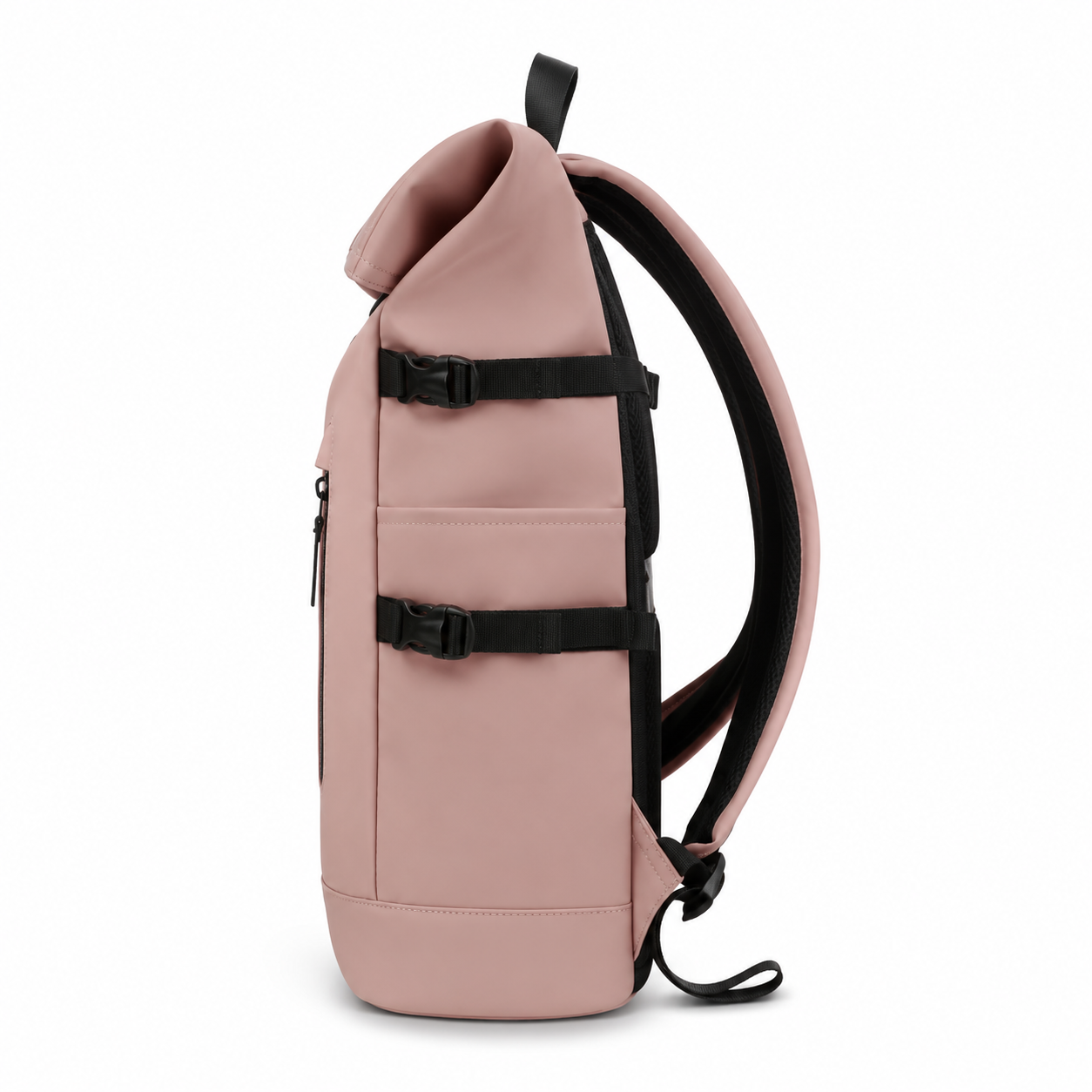 Sac à dos voyage roll-top rose avec port USB | VORHA