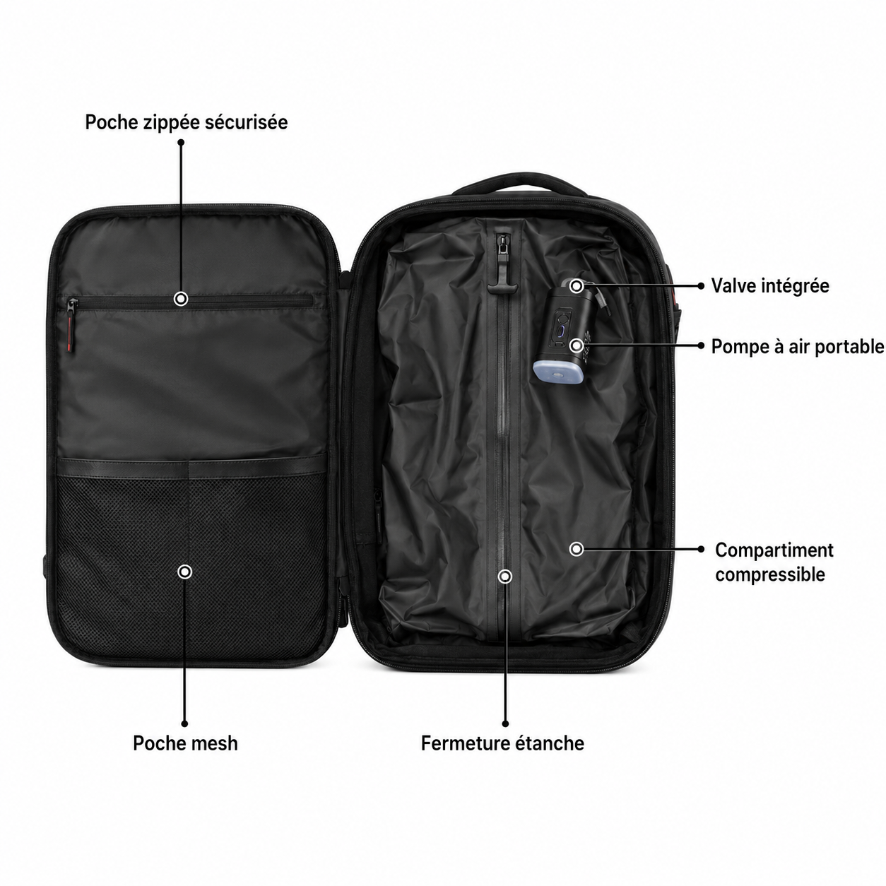 Sac à dos cabine compression sous vide | Vorha Original