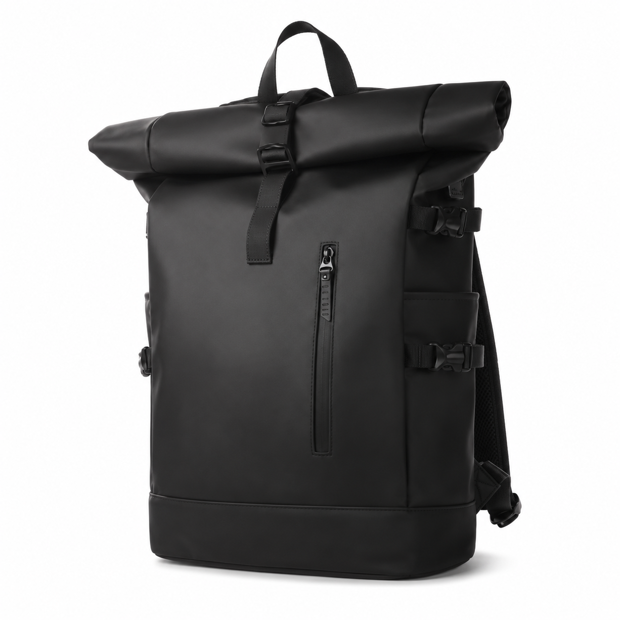 Sac à dos voyage roll-top noir avec port USB | VORHA