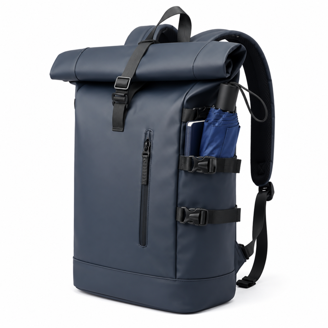 Sac à dos voyage roll-top bleu avec port USB | VORHA
