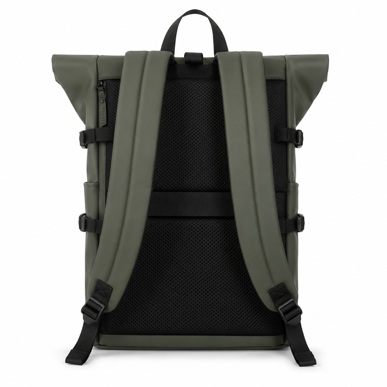 Sac à dos voyage roll-top vert avec port USB | VORHA
