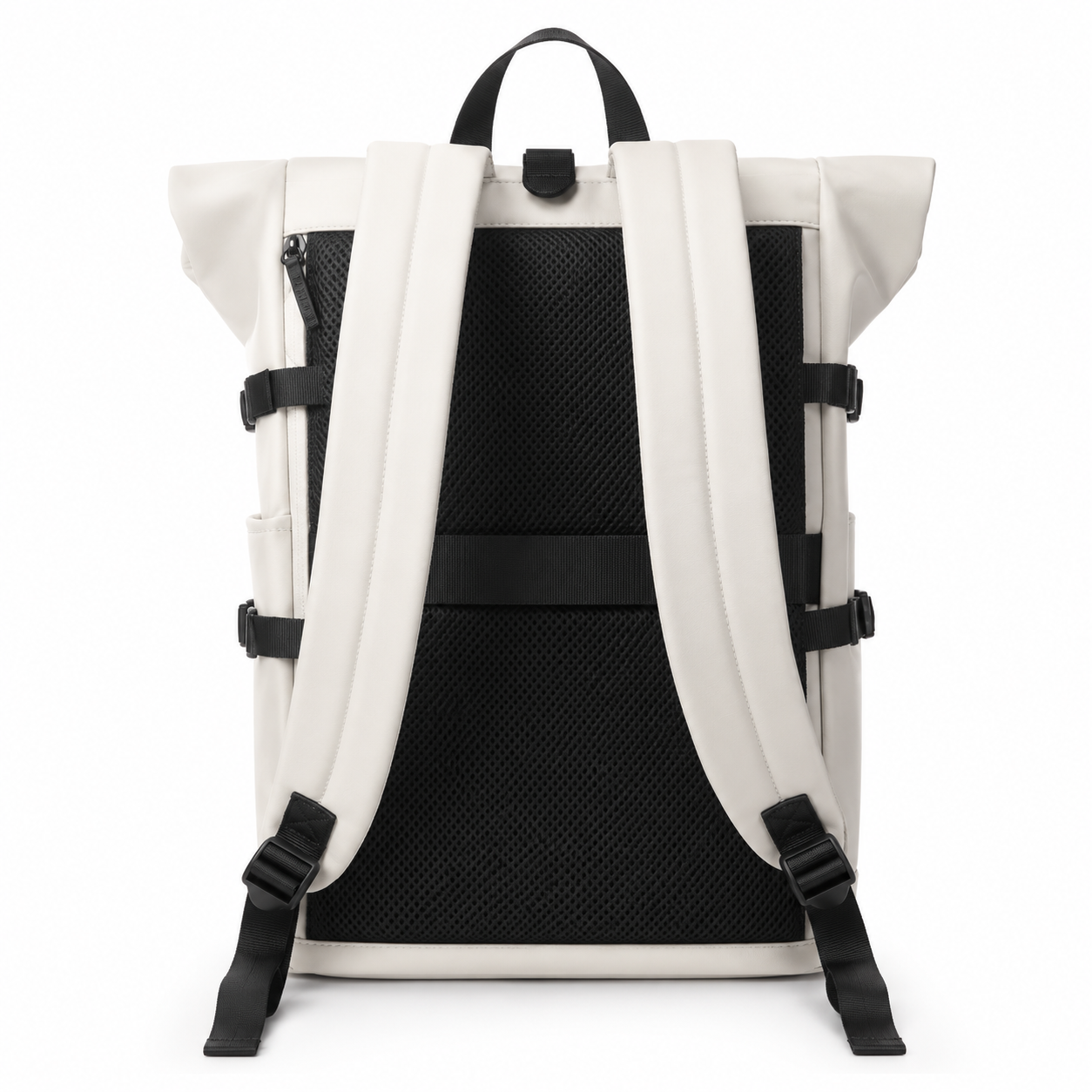 Sac à dos voyage roll-top blanc avec port USB | VORHA