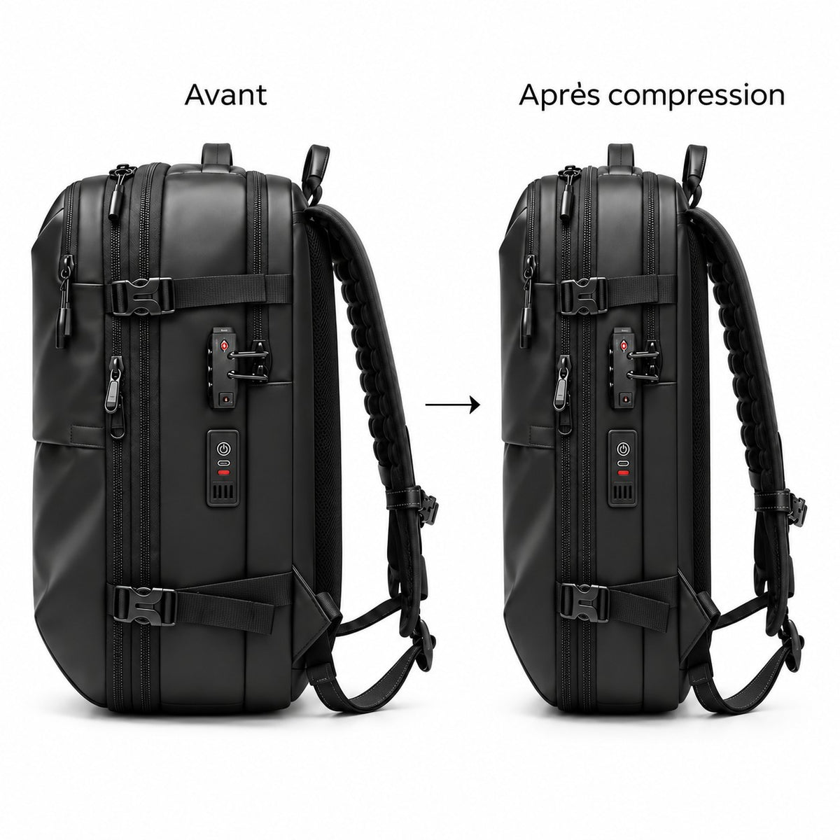 Vorha Air avant et après compression