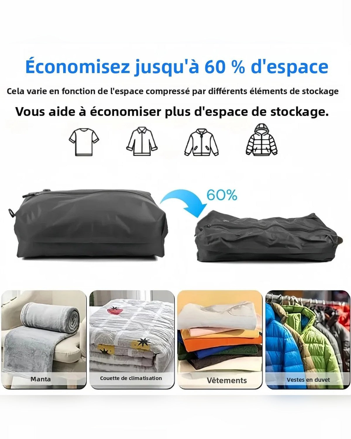 Économisez jusqu’à 60 % d’espace