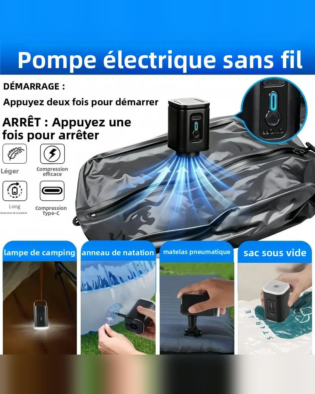 Pompe électrique sans fil