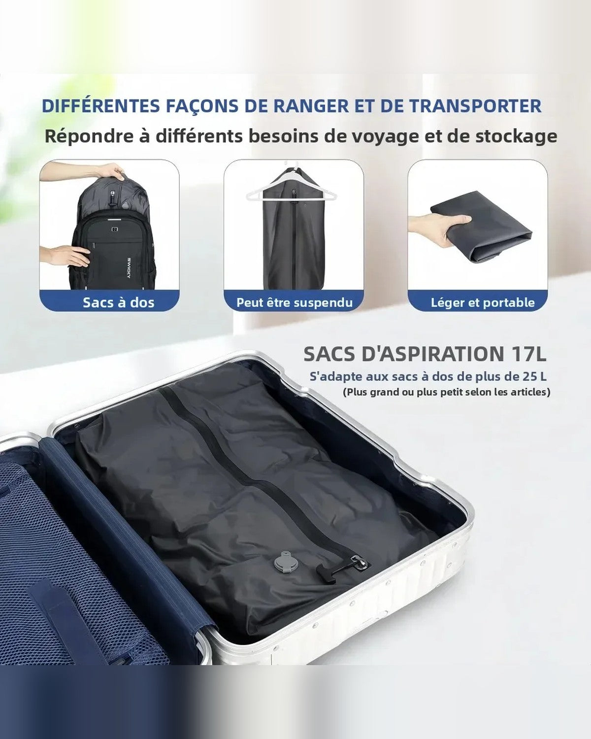 Rangement dans la valise