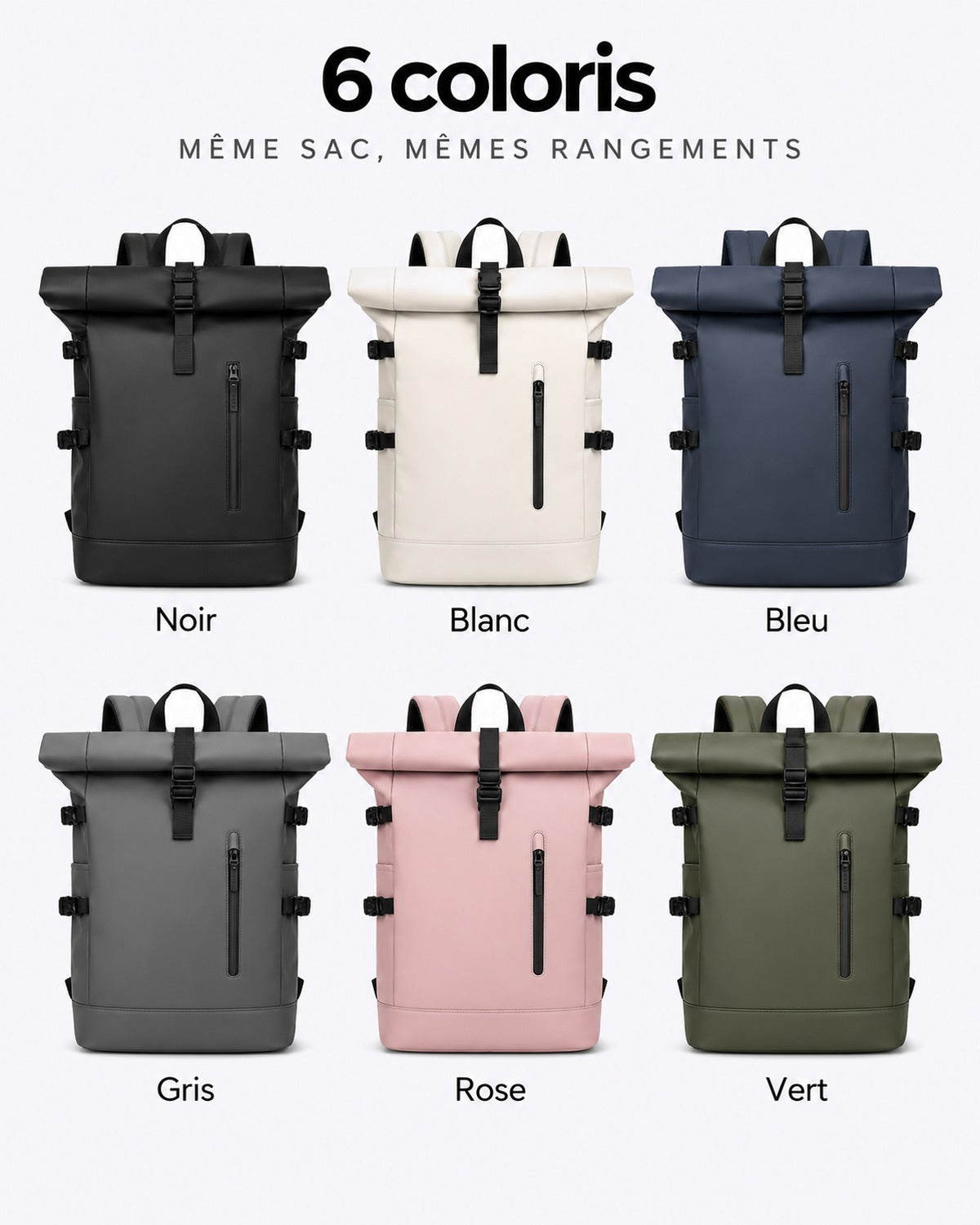Sac à dos roll-top VORHA en 6 coloris