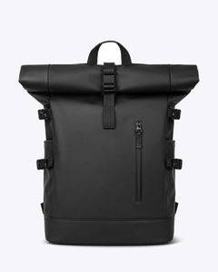 Sac à dos voyage roll-top blanc avec port USB | VORHA – Noir