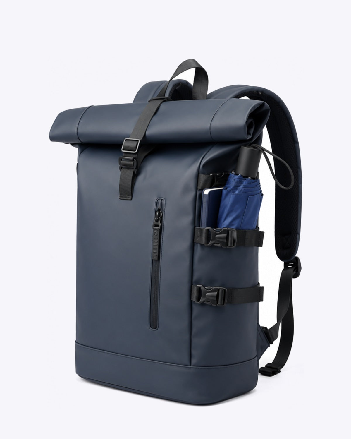 Sac à dos voyage roll-top bleu avec port USB