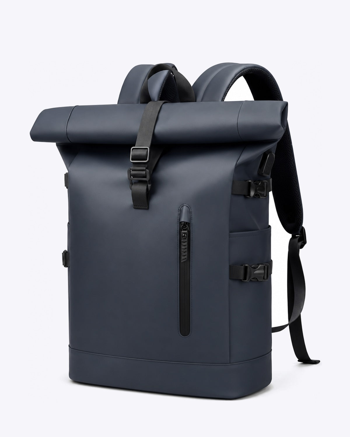 Sac à dos voyage roll-top bleu avec port USB