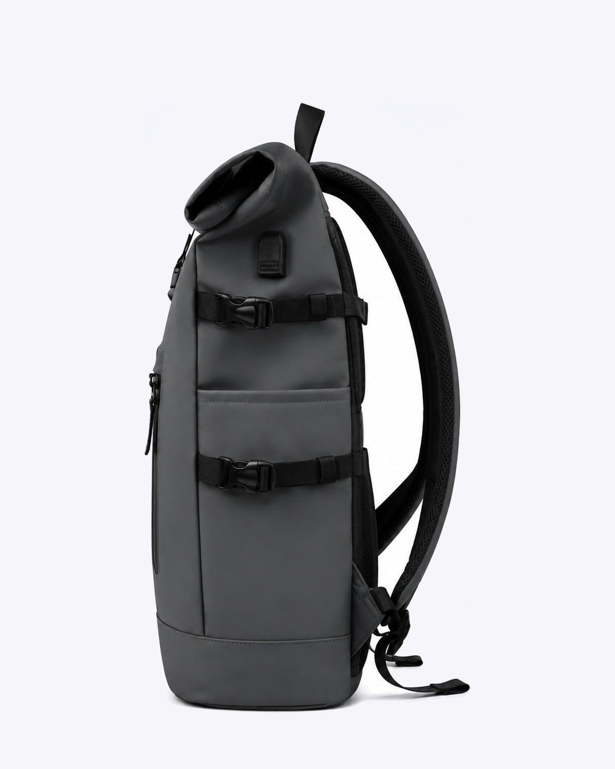 Sac à dos voyage roll-top gris avec port USB