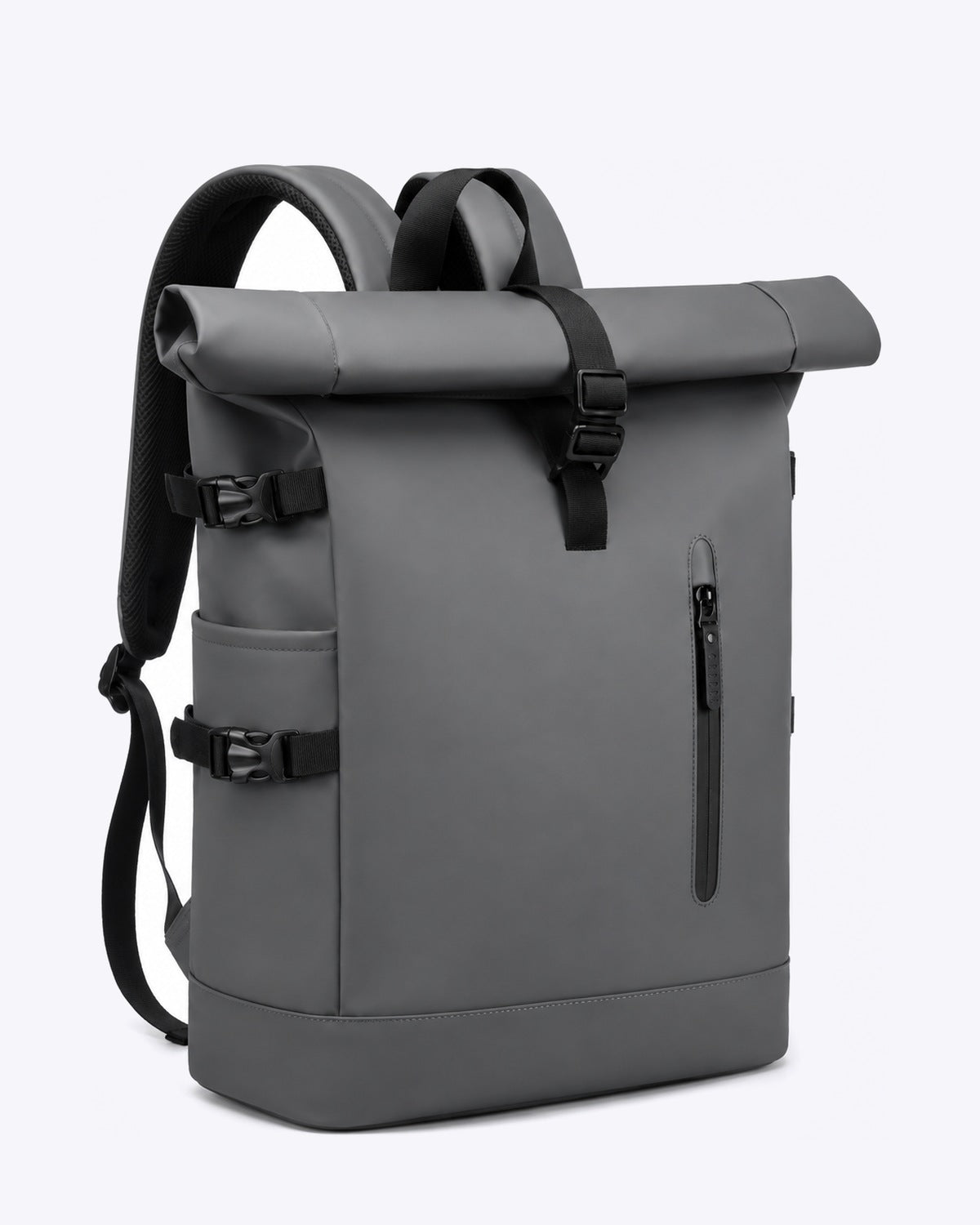 Sac à dos voyage roll-top gris avec port USB