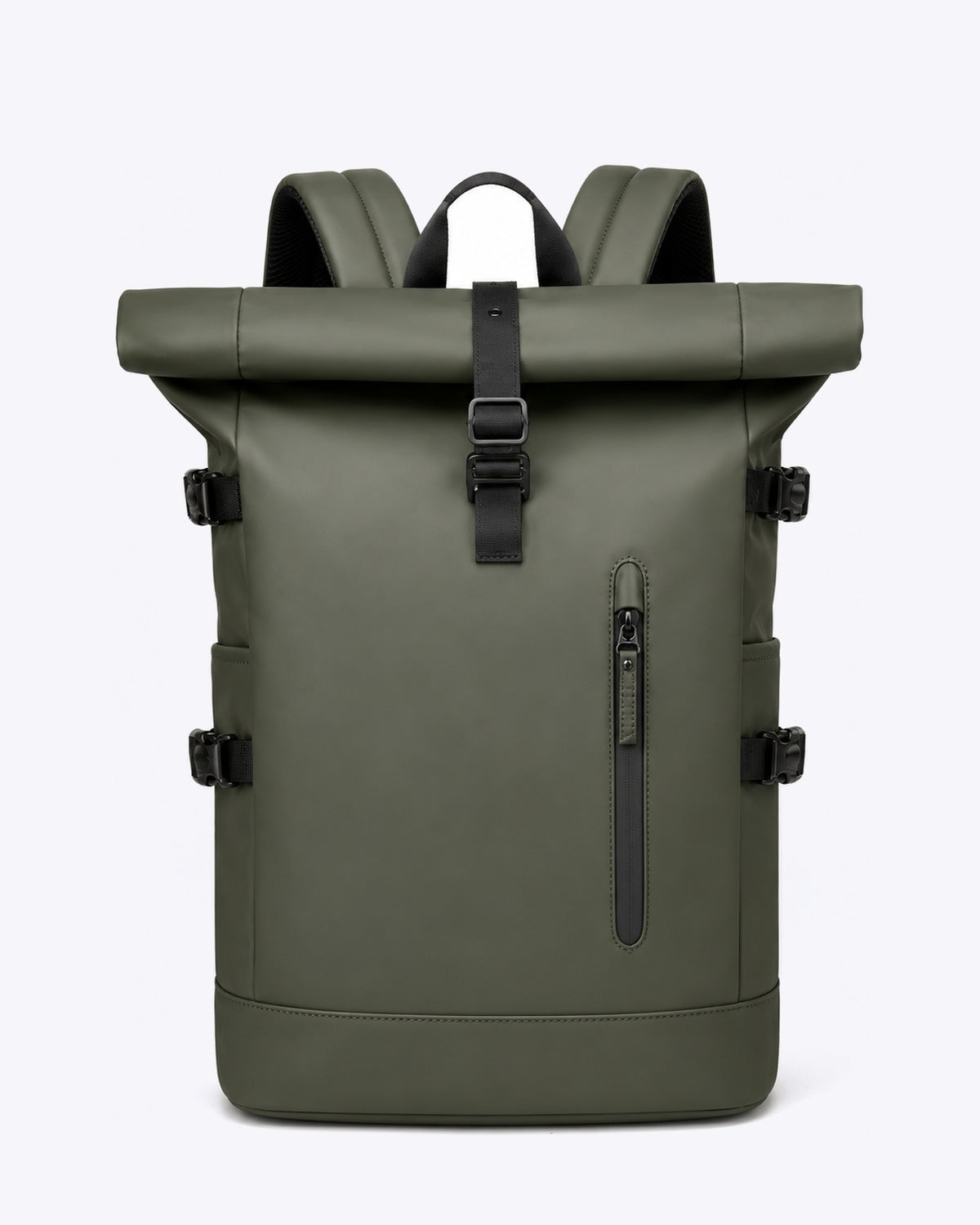 Sac à dos voyage roll-top gris avec port USB
