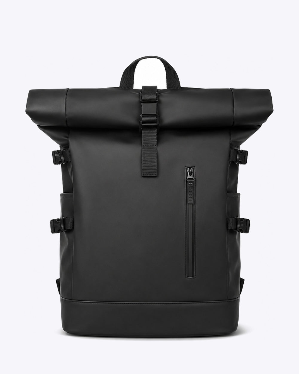 Black Roll-Top Travel Backpack with USB Port | VORHA