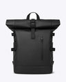 Black Roll-Top Travel Backpack with USB Port | VORHA