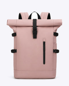 Sac à dos voyage roll-top noir avec port USB | VORHA – Rose